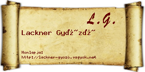 Lackner Győző névjegykártya